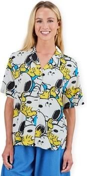 Brava Fabrics Overhemd x PEANUTS Freehugs Aloha Shirt W Blue