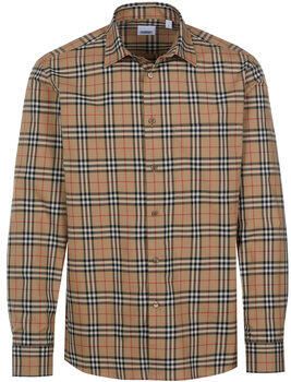 Burberry Simson geruite overhemd Beige Heren
