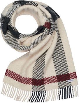 Burberry Wollen Sjaal met Franjes en Motief Beige Unisex
