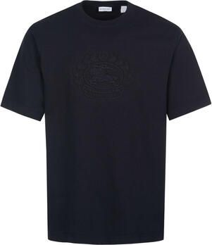 Burberry Paardrijden Geborduurd T-shirt Zwart Black Heren