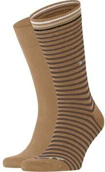 Burlington Socks Everyday 2-Pack Strepen Beige
