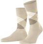 Burlington Socks Manchester Sok Ruit Lichtbeige 4840 - Thumbnail 1
