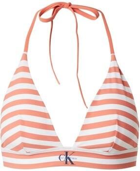 Calvin Klein voorgevormde triangel bikinitop oranje wit - Foto 4
