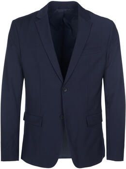 Calvin Klein Middernachtblauwe Single-Breasted Blazer en Broek Blue Heren