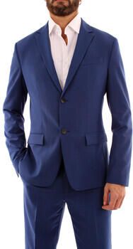 Calvin Klein Elastische wollen jas met revers Blue Heren