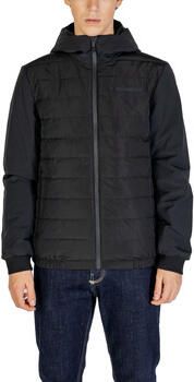 Calvin Klein Zwarte Gewatteerde Hoodie Jas Mannen Herfst Winter Black Heren