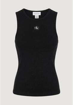 Calvin Klein Jeans Top SL WOVEN LABEL 2X2 BABY RIB CUTO - Foto 2