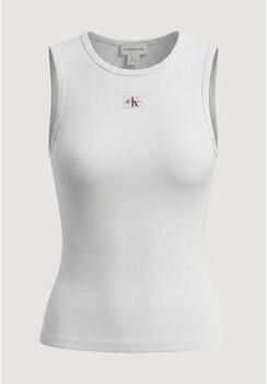 Calvin Klein Jeans Top SL WOVEN LABEL 2X2 BABY RIB CUTO - Foto 3