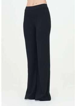 Calvin Klein Jeans Zwarte Gebreide Broek Wijde Snit Black Dames