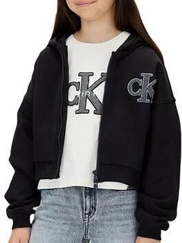 Calvin Klein Sweatvest CK LOGO TERRY ZIP THROUGH voor kinderen tot 16 jaar met glitterapplicatie - Foto 7