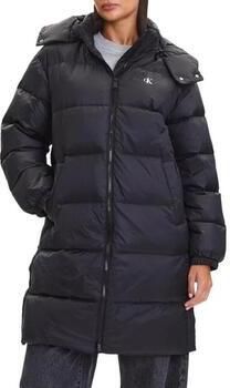 Calvin Klein Jeans Regular fit gewatteerde lange jas met logoprint model 'Essential'