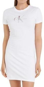 Calvin Klein Jeans Elegante Monogram Jurk White Dames
