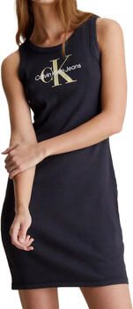 Calvin Klein Jeans Korte Jurk Lente Zomer Collectie Black Dames