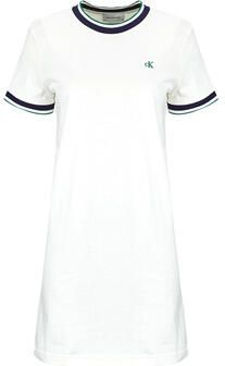 Calvin Klein Jeans Korte Jurk SS CTN MONOGRAM STRIPE TRIM MINI