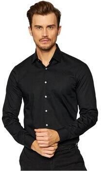 Calvin Klein Businessoverhemd POPLIN STRETCH SLIM SHIRT met kent-kraag logoprint op borsthoogte