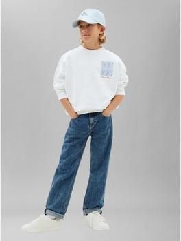 Calvin Klein straight leg jeans mediumblauw Jongens Stretchkatoen Effen - Foto 3