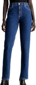Calvin Klein Blauwe Denim Mom Jeans met Logo Blue Dames