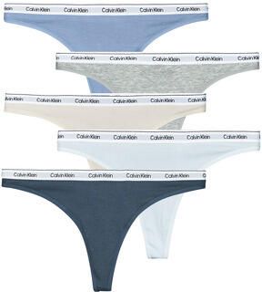 Calvin Klein Underwear String met labeldetail in een set van 5 stuks