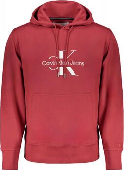 Calvin Klein Rode hoodie met centrale zak en logoprint Red Heren