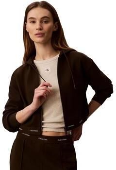 CALVIN KLEIN JEANS katoenen sweatvest donkerbruin