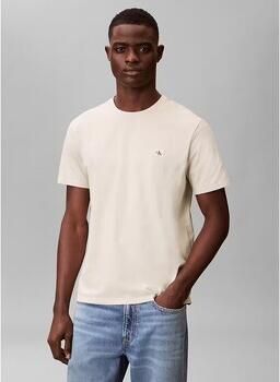 CALVIN KLEIN Heren Polo's & T-shirts Ss Badge 30s Jersey Classic Tee Beige - Foto 3