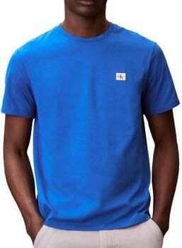 CALVIN KLEIN Heren Polo's & T-shirts Ss Badge 30s Jersey Classic Tee Blauw - Foto 8
