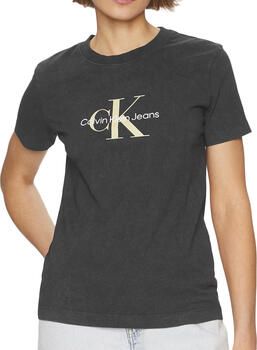 Calvin Klein Jeans Zwarte T-shirts en Polos Black Dames