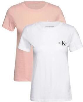 Calvin Klein Shirt met ronde hals 2-PACK MONOLOGO SLIM TEE met jeans logoprint op borsthoogte (2-delig Set van 2)