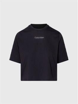 Calvin Klein Minimalistische Elegantie: Zwarte Polyester T-shirt met Logo voor Dames Zwart Dames - Foto 2