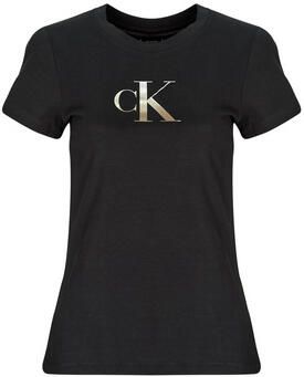Calvin Klein Jeans Zwarte Katoenen Dames T-shirt Lente Zomer Black Dames - Foto 2
