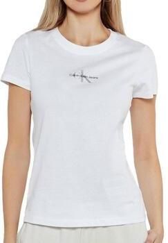Calvin Klein Jeans Witte Katoenen T-shirt met Korte Mouwen White Dames - Foto 5