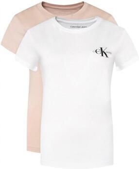 Calvin Klein Shirt met ronde hals 2-PACK MONOLOGO SLIM TEE met jeans logoprint op borsthoogte (2-delig Set van 2)