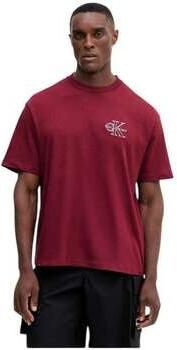 Calvin Klein Jeans Regular fit T-shirt met logostitching model 'Micro'