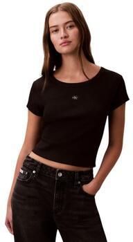 Calvin Klein Jeans T-shirt Korte Mouw A- Woven Label 2X2 R - Foto 4