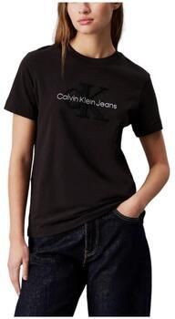 Calvin Klein Jeans Zwart Print Ronde Hals T-Shirt Vrouwen Black Dames - Foto 7
