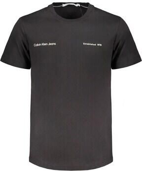 Calvin Klein Jeans Zwart Logo Print T-shirt voor Heren Black Heren