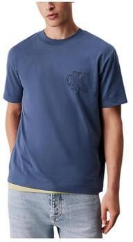 CALVIN KLEIN Heren Polo's & T-shirts Ck Applique Tee Blauw - Foto 5