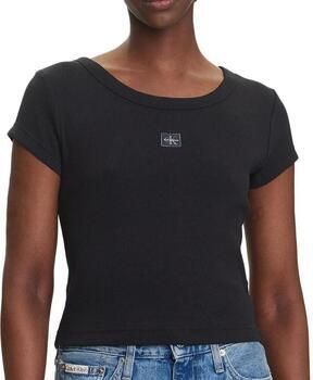 Calvin Klein Jeans T-shirt Korte Mouw A- Woven Label 2X2 R - Foto 3