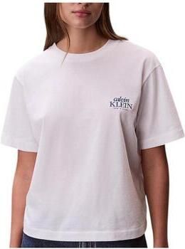CALVIN KLEIN Dames Tops & T-shirts Ss Boxy Graphic T-shirt Wit - Foto 5