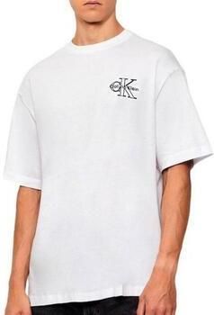 Calvin Klein Jeans Regular fit T-shirt met logostitching model 'Micro' - Foto 5
