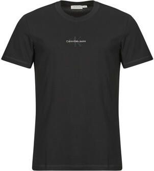 Calvin Klein Geborduurd logo katoenen T-shirt Black Heren