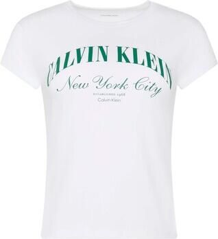CALVIN KLEIN Dames Tops & T-shirts Ss Graphic Logo Baby Tee Wit - Foto 8