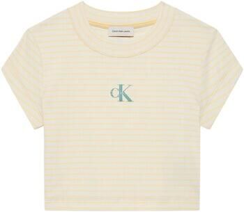 Calvin Klein Jeans Cropped T-shirt met streeppatroon en logo - Foto 3
