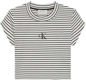 Calvin Klein Jeans Cropped T-shirt met streeppatroon en logo - Foto 3