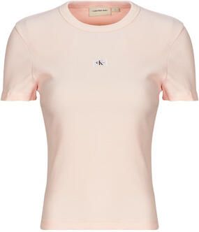 Calvin Klein Jeans T-shirt Korte Mouw WOVEN LABEL RIB FITTED TEE - Foto 6