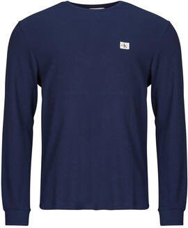 Calvin Klein Jeans Slim fit shirt met lange mouwen en logopatch model 'Waffle' - Foto 7