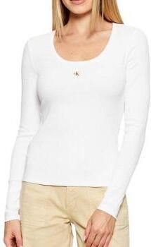 Calvin Klein Shirt met lange mouwen LS WOVEN LABEL 2X2 RIB SCOOP NEC - Foto 8