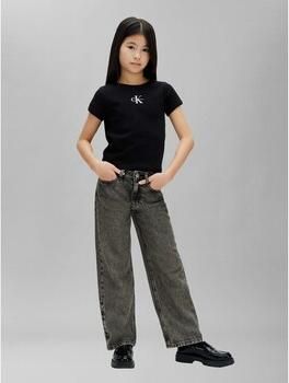 Calvin Klein Jeans T-shirt Monologo Rib Baby Tee - Foto 4