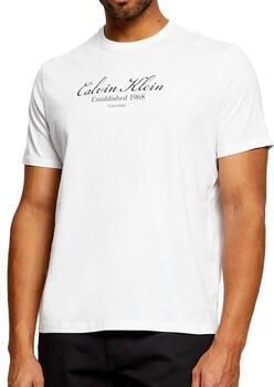 CALVIN KLEIN JEANS regular fit T-shirt met print bright white - Foto 4