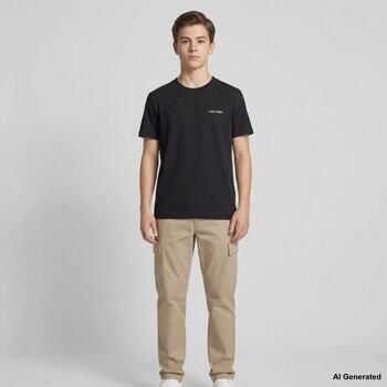 Calvin Klein T-shirt zwart Katoen Ronde hals Effen - Foto 2
